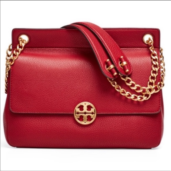 Tory Burch Handbags - Tory Burch red Chelsea shoulder leather bag